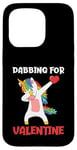 Coque pour iPhone 15 Pro Dabbing Unicorn Saint-Valentin Love