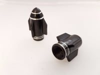 POSH - Bicycle/Motorbike/Car Tyre valve caps - Black Rocket 2pkt