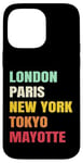 Coque pour iPhone 14 Pro Max Mayotte Fier d’être Mahorais Paris Tokyo new York Mayotte