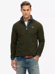 Superdry Polar Fleece Half Zip Jumper, Olive Green