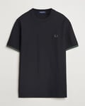 Fred Perry Tipped Cuff Pique T-Shirt Black