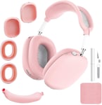 Coque de protection en silicone pour écouteurs AirPods Max d'Apple Airpod Max, résistante aux chocs et aux rayures (rose)