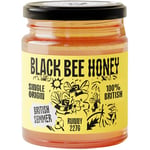 Black Bee Honey - Pure British Summer Raw Honey, Runny with a Heady Floral Flavour, Unprocessed, Single Source from Hive to Jar, Never Blended - Delicious on Toast, Soothing in Drinks, 227g Glass Jar