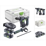 Bhc 18-Basic marteau perforateur sans fil 18 v 1.8 j sds Plus Brushless + 2x batterie 4.0 Ah + chargeur + systainer - Festool