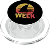 2025 Week Retro Shark Fin Lover Sea Ocean Animal Summer Trip PopSockets PopGrip for MagSafe