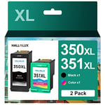 HALLOLUX 350 XL Cartouches Remplacement pour HP 350 351 350 XL 351 XL pour HP PhotoSmart C4580 C4280 C4210 C5250 C4270 C4380 pour DeskJet D4260 D4360 D4280 OfficeJet J5780 6415 J5740 (Noir Tri-Colore)