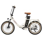 Onesport Ot16-2 Vélo Électrique Pneus 20 * 3,0 Pouces, Batterie 48v 15ah Vitesse Maximale 25 Km / H 3 Modes De Conduite Freins À Disque 7 Vitesses - Blanc