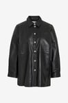 Evoked Vila - Långskjorta viVega L/S Leather Shirt/cur - Svart