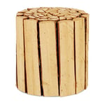 Relaxdays Tabouret fleurs, en bois, rond, naturel, pour pots de fleurs, vases, support fleurs HxD 20,5 x 20 cm,nature