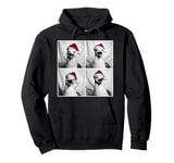 Funny Seagull in Santa Hat Christmas Photo Booth Xmas Selfie Pullover Hoodie