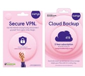 Mcafee Cloud Backup (4 TB, 3 years) & Secure VPN (1 year subscription, Download) Bundle