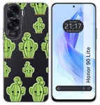 Coque Silicone Transparent pour Huawei Honor 90 Lite 5G Design Cactus Dessins