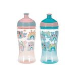 Toddler Water Bottle, No Spill, 360ml, Rainbows 2-Pack 360ml / 12oz