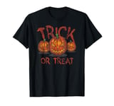 Trick or Treat Pumpkins 80s Retro Halloween T-Shirt