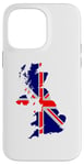 Coque pour iPhone 14 Pro Max Drapeau carte du Royaume-Uni