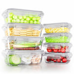 TUSEASY 1040ml/410ml Boite de Conservation Hermétique Alimentaire en Verre avec Couvercle, Lunch Box Récipient Meal Prep Boîte Repas Micro-Ondable, Rangement Cuisine, Sans BPA