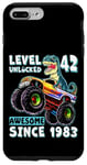 iPhone 7 Plus/8 Plus Level 42 Unlocked T Rex Monster Truck Dinosaur 42nd Birthday Case