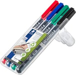 STAEDTLER 318 WP4 Lumocolor Permanent Pen, Fine Line Width, 0.6mm - Assorted Colours (Pack of 4)