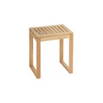 Tabouret Salle de Bain Norway Wenko tabouret, siège d'intérieur, décoration, hauteur 40cm, Design scandinave, Noyer Massif finition chêne, 40x46x30 cm