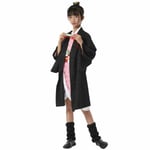 Demon Slayer Cosplay Kostym Barn Flickor Pojkar Anime Kimono Outfit Nezuko 13-14 år = EU 158-164