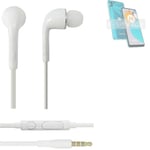 Headphones for Motorola Moto E22s headset in ear plug white