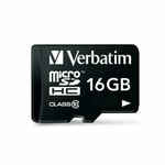 Verbatim microSD 16GB + adapter Cl10 SDHC