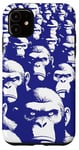 Coque pour iPhone 11 Décoration murale en mosaïque solide avec singes ensemble