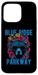 Coque pour iPhone 15 Pro Max Blue Ridge Parkway NC VA BRP Ours portant des lunettes