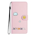 Jeffene Coque Portefeuille pour iPhone 16 Pro(6,3"),Étui à Rabat Housse en Cuir,Chat Pochette Carte Magnétique de Protection Cover Case Antichoc pour iPhone 16 Pro,Rose