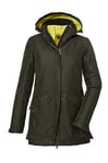 killtec Femme Veste d'extérieur/veste fonctionnelle 3 en 1 avec capuche amovible et veste matelassée zippée KOW 17 WMN JCKT, dark olive, 46, 39700-000