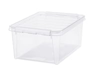 SmartStore 14L Clear Plastic Storage Boxes with Lid - Set of 10 - Transparent -Stackable and Nestable - Food Safe and BPA Free - Clip Locked - L40 x W30 x H18 cm