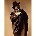 Wee Blue Coo Vintage Portrait Irish Playwright Poet Wilde Oscar Cape Hat Art Print Poster Wall Decor 12X16 Inch