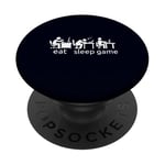 Eat Sleep Game All Gamer Life At The Table Humour Gaming PopSockets PopGrip Adhésif