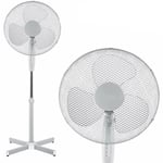 16" INCH FAN 3 SPEED SETTINGS OSCILLATING PEDESTAL FREE STANDING WHITE STAND FAN