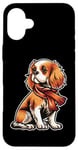 iPhone 16 Plus Cavalier King Charles Spaniel Dog Scarf Pumpkin Thanksgiving Case