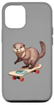 Coque pour iPhone 12/12 Pro Skateboard Otter Cool Skateboard Simple Skater Fun Fan