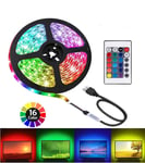 USB LED Strip Lights DIY Indoor Decoration TV Backlight 24 Keys Infrared Remo...