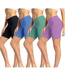 wirarpa Anti Frottement Cuisse Femme Short sous Robe Panty Coton Shorty Lot de 4 Noir/Bleu/Vert/Violet Taille 3XL