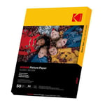Kodak - 9891264 - 50 feuilles de papier photo 180g/m2, brillant, Format A4 21x29,7cm, Impression Jet dencre