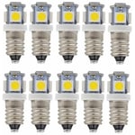 Aougo - E10 ac led Ampoules-10 pcs 6V 5 lampes LED-E10 Miniature Vis 50Lm (ac 6V)