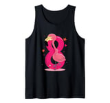 Celebrate 8 Years Old Party For Flamingo Birthday Girl Tank Top