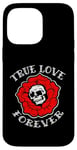 Coque pour iPhone 14 Pro Max Retro Vintage True Love Forever Skull and Flower Memento Mori