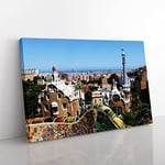 Big Box Art PARC Guell Gaudi Barcelona Spain Canvas Wall Art Print Ready to Hang Picture, 76 x 50 cm (30 x 20 Inch), Multi-Coloured