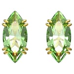 Swarovski Boucles d'oreilles Gema, paire de clous d'oreilles Swarovski, forme goutte, placage de ton or, vert