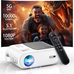 Mini Projecteur, 10000 Lumen Wifi Bluetooth Videoprojecteur Portable, 1080P Full Hd Supportée, Video Home Cinéma, Mini Retroprojecteur Compatible Avec Android/Ios/Windows/Tv Stick/Miracast