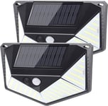 Lot de 2 Lampes Solaires Exterieur avec Détecteur de Mouvement IP65 Étanche 220 LED Extérieur pour Jardin 3 Modes éclairage