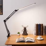 Aiducho - Lampe De Bureau Led - Lampe De Bureau à Pince - Lampe D'architecte Avec Bras Pivotant 3 Températures De Couleur-12w 80led-Usb - Lampe De