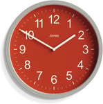 Jones Clocks ® The House Warmer, Round Modern Wall Clock, Grey Clock, Coloured