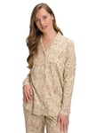 Ulla Popken Femme Grandes Tailles Veste de Pyjama, Feuilles, col à Revers, Coton Bio Pop Corn 46+ 807774668-46+