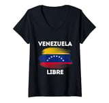 Womens Venezuela Libre V-Neck T-Shirt